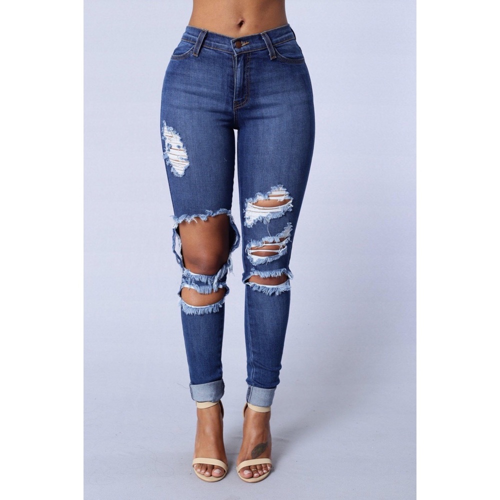 Fashion Nova Beach Bum Jeans - Medium Blue